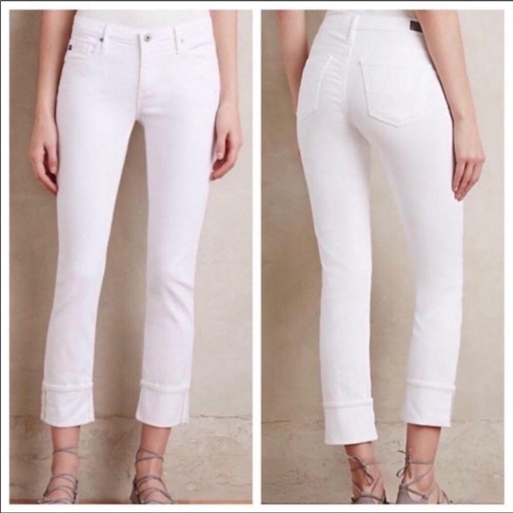 AG Adriano Goldscmied The Stevie Cuff White Jeans sold at Anthropologie 27